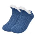 thumbnail image 1 of Xhegex Winter Slipper Socks for Men Women with Grippers – Warm, Fuzzy, Fleece-Lined, Non-Slip, Cozy & Thick for Cold Weather, Cozy Christmas Gift, Blue, X-Large, 1 of 9
