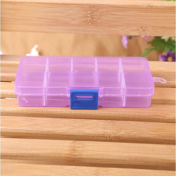 Xheghe 10 Grids Jewelry Storage Box - Compact Organizer for Beads, Rings & Pills - Ideal for Travel & Crafts