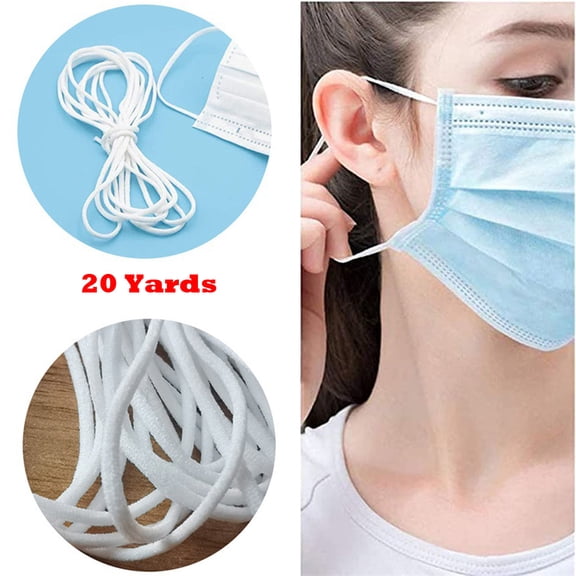 Xheghe 20Yards Elastic Rope for DIY Masks and Crafts, Comfortable Use for Home and Outdoor Activities