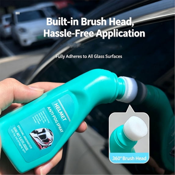 Xheghe Anti-Fog Spray for Car Glass and Helmets - Long-Lasting Clarity, Easy Application with Sponge Head, Perfect for Riding & Driving in Rainy Conditions