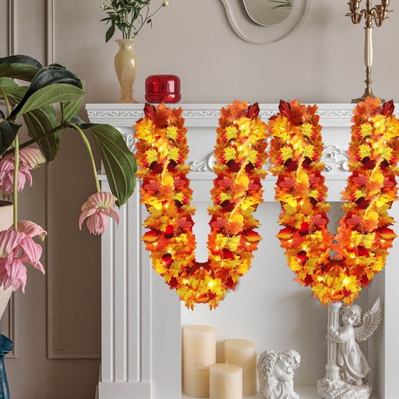 Xheghe Artificial Maple Leaf Vines for Autumn and Halloween Decor - Versatile Home and Event Decoration, Enhances Ambiance for Thanksgiving and Fall Parties