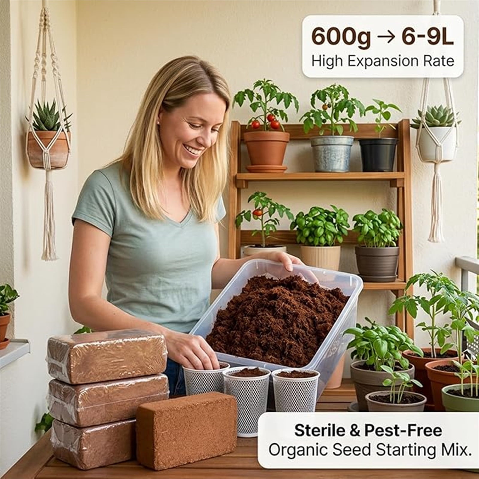Xheghe Coconuts Brick Organic Soil - Versatile Growing Medium for Vegetables, Flowers & Plants - Ideal for Indoor & Outdoor Gardening
