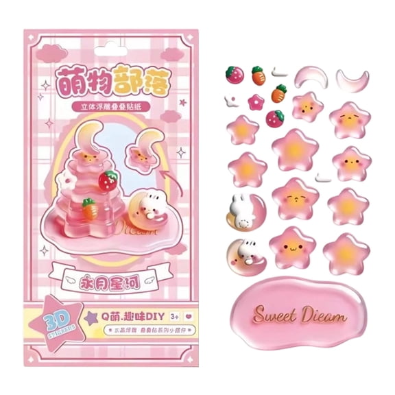 Xheghe Crystal Embossed Stickers for Creative Crafts - DIY Fun for Art Projects and Scrapbooking