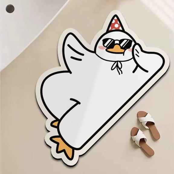 Xheghe Cute and Cool Diatomaceous Earth Floor Mat | Fast-Drying, Soft, Non-Slip Entryway Rug | Easy to Clean, Functional Home Decor for Busy Households
