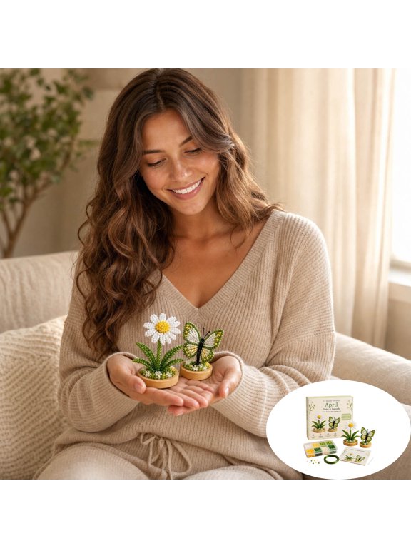 DIY Beaded Flower Making Kit - Versatile Craft Set for Jewelry, Keychains, and Home Decor - Perfect Gift for Creative Adults - Step-by-Step Guide for Beginners and Experienced Crafters