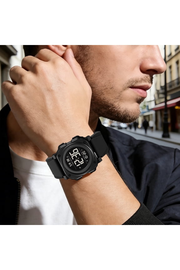 Digital Multifunction Waterproof Electronic Watch with Alarm, Luminous Display, and Stopwatch for Adults - Perfect for Daily Use and Outdoor Activities