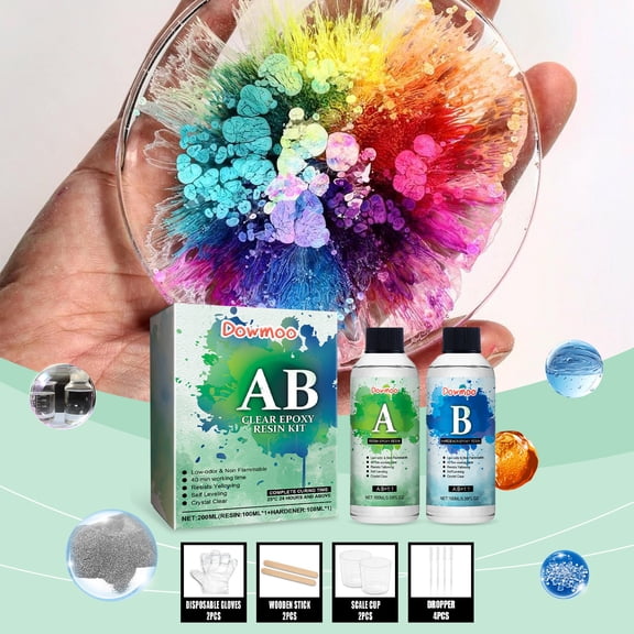 Xheghe Epoxy Resin Kit for DIY Crafts - High Transparency, Yellowing Resistance, Easy to Use with Tools for Artisans and Hobbyists