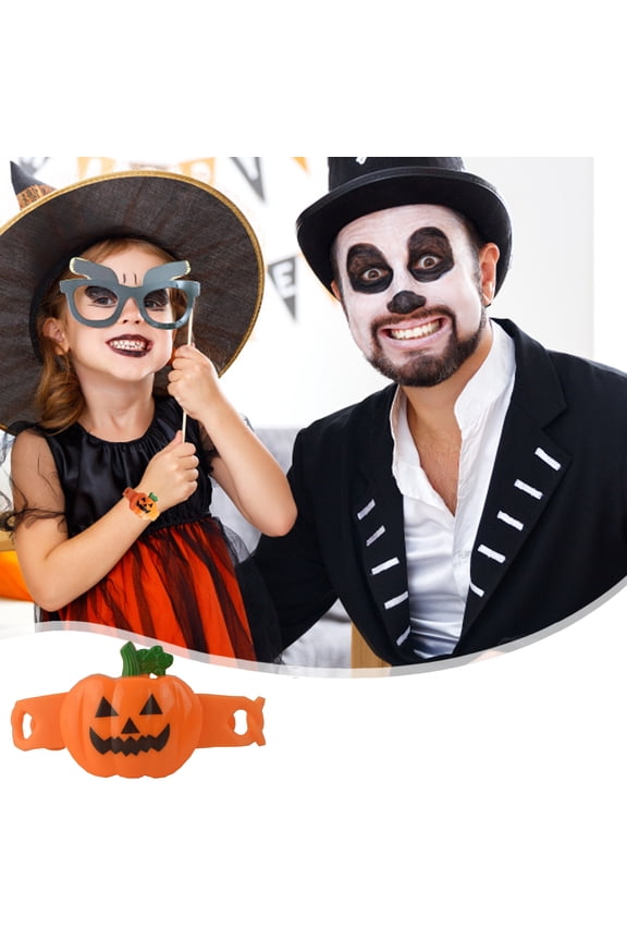 Halloween Luminous Pumpkin Bracelet for Parties & Festivals – LED Light-Up Wristband, Cute Glow-in-the-Dark Accessory for Adults and Teens, Perfect for Masquerades & Nighttime Events