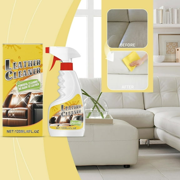 Xheghe Leather Cleaner Spray for Stubborn Stains - Gentle Formula for Sofas, Car Seats & Jackets - Easy Application & Effective Protection Against Damage