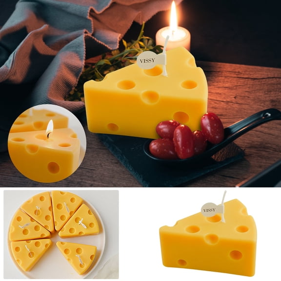 Xheghe Mini Cheese Aromatherapy Candle with Lemon Scent - Whimsical Home Decor for Relaxation and Stress Relief