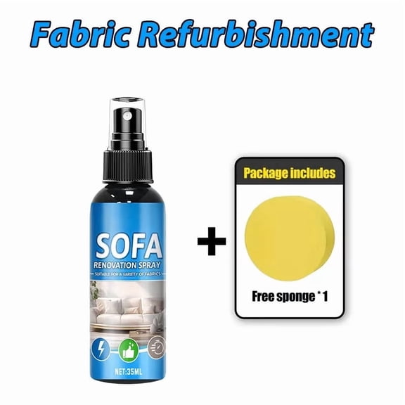 Xheghe Multi-Purpose Fabric Sofa Cleaner Spray - Powerful Stain Remover for Couch, Carpet, Mattress & Curtains - Gentle Formula with Included Sponge for Easy Use in Home & Office