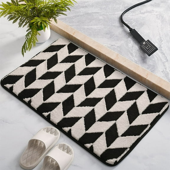 Xheghe Non-Slip Bathroom Water Absorbent Rug for Shower, Soft Velvet Entry Mat for Home, Multipurpose Indoor Outdoor Use, Modern Design for Any Room