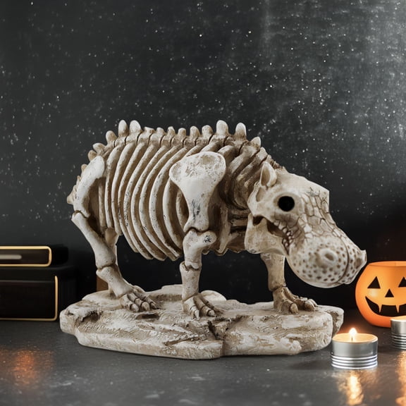 Xheghe Personalized Hippo Skeleton Ornament - Unique Halloween Decoration for Home and Desktop - Educational Anatomy Model for Science Enthusiasts - Eye-Catching Collector's Item