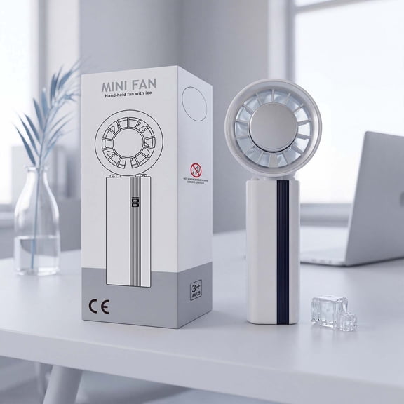 Xheghe Portable Handheld USB Fan - Rechargeable Mini Fan with Adjustable Wind, Quiet Operation for Travel, Office, Camping, and Makeup