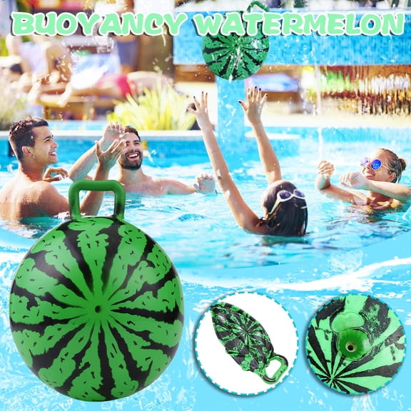 Xheghe Realistic Watermelon Inflatable Float with Handle for Pool Games and Parties