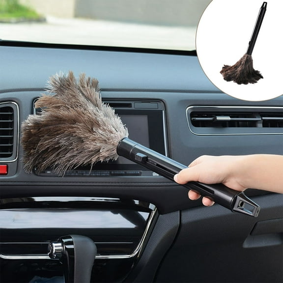 Xheghe Retractable Duster with Fluffy Feathers – Versatile Handheld Cleaner for Home and Car Dusting