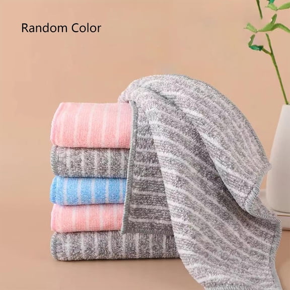 Xheghe Striped Microfiber Cleaning Cloth Set - Super Absorbent, Durable, Versatile for Kitchen, Car, and Outdoor Use