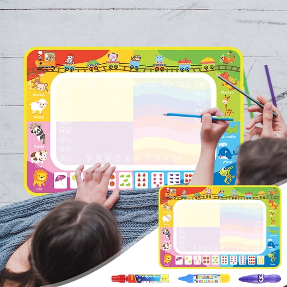 Xheghe Water Drawing Mat, Reusable Water Canvas Painting Mat for Creative Art Fun, Mess-Free Doodle Mat for Home and Outdoor Use, Fine Motor Skills Development and Color Perception Learning Toy