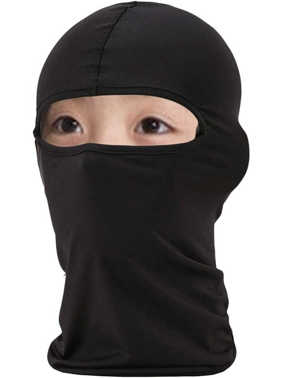 Xhnc Kids Balaclava Thin Helmet Liner Face Mask, Black
