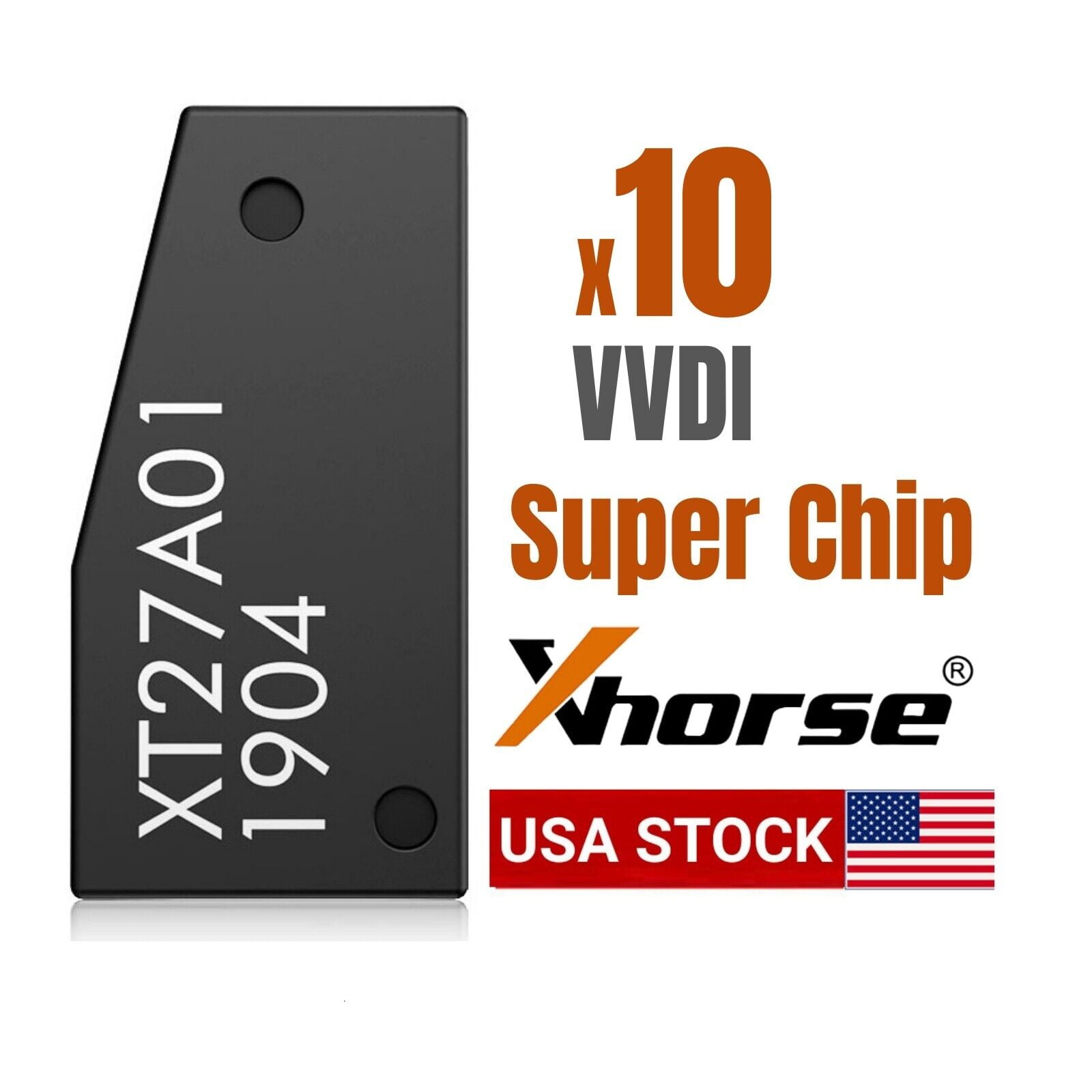 10 Super Puce Xhorse VVDI - Transpondeur Clé Voiture ID46/40/43/4D/8C Etc., Compatible Mini Key Tool/Max