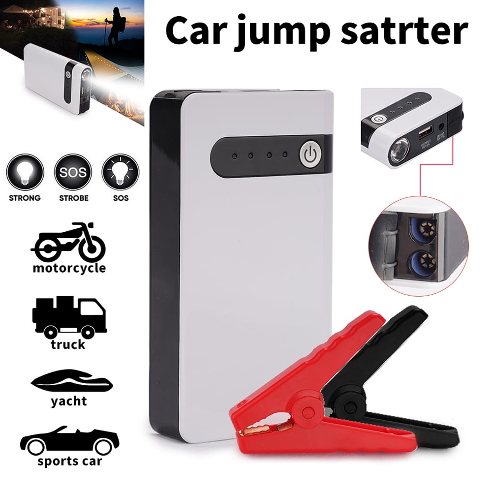 Foster krone uvidenhed Xhy 20000mAh Car Jump Starter Booster Jumper Box Portable Emergency Start  Power Supply Auto Power Bank Battery Charger with Built-in LED Light White  - Walmart.com