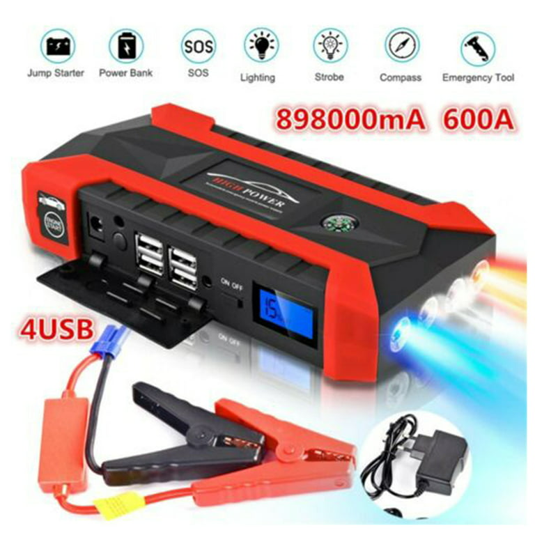 Xhy 89800mAh Car Jump Starter Portable Battery Pack Booster Jumper Box  Emergency Start Power Bank Supply Charger with Built-in LED Light