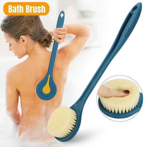 Xhy Back Scrubber for Shower Anti Slip Long Handle Bath Brush Soft Bristle Body Exfoliator for Wet or Dry Brushing