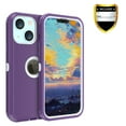 thumbnail image 1 of Xhy Compatible with iPhone 13 Case, Heavy Duty Hard Shockproof Armor Protector Case Cover for iPhone 13 Phone Case (Purple+White), 1 of 7