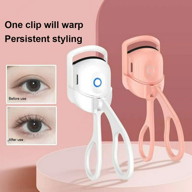 Xhy Heated Eyelash Curlers USB Rechargeable Handheld Makeup Electric Lash Curler White Walmart