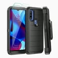 thumbnail image 1 of Xhy Moto G Play 2023 with Belt Clip Holster and Screen Protector with Belt Clip Holster Military Grade Full Body Multilayer Drop Shock Protection Rugged Durable for Motorola G Play 2023 Phone - Black, 1 of 8