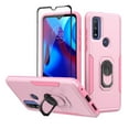 thumbnail image 1 of Xhy Moto G Play 2023 Case with Screen Protector and Magnetic Ring Kickstand Military Grade Double Layer Drop Protection Rugged Detachable for Motorola G Play 2023 Phone - Pink, 1 of 8