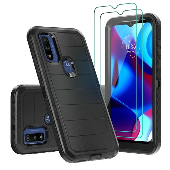 Xhy Moto G Play 2023 Case with Screen Protector Military Grade Full Body Multilayer Drop Shock Protection Rugged Durable for Motorola G Play 2023 Phone - Black