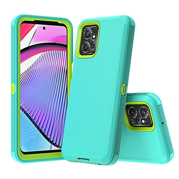 Xhy Moto G Power 5G 2023 Case Military Grade Heavy Duty 3 in 1 Shockproof Armor Rugged Durable for Motorola G Power 5G 2023 Phone - Green+Yellow