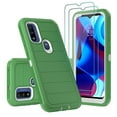 thumbnail image 1 of Xhy Moto G Pure Case with Screen Protector Military Grade Full Body Multilayer Drop and Shock Protection 3 in 1 Rugged Durable Detachable for Motorola Moto G Pure Phone - Green White, 1 of 9