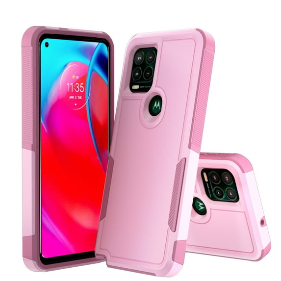 Xhy Moto G Stylus 5G 2021 Case Military Grade Full Body Double Layer Protection Shock and Drop Resistant TPU Durable Removable for Motorola Moto G Stylus 5G 2021 Phone - Pink