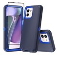 thumbnail image 1 of Xhy Moto G Stylus 5G 2023 Case with Screen Protector Military Grade Heavy Duty 3 in 1 Shockproof Armor Rugged Durable for Motorola G Stylus 5G 2023 Phone - Dark Blue+Blue, 1 of 6
