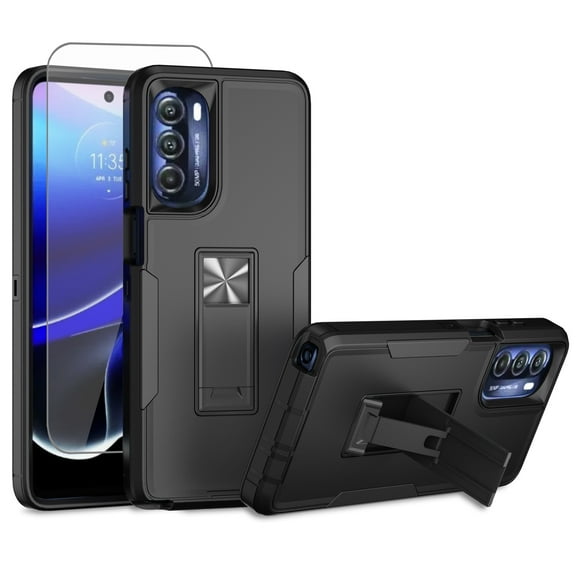 Xhy Motorola Moto G Stylus 5G 2022 Case with Screen Protector, Military Grade Case with Magnetic Car Mount, Motorola G Stylus 5G 2022 Case for Men Women, Black & Black