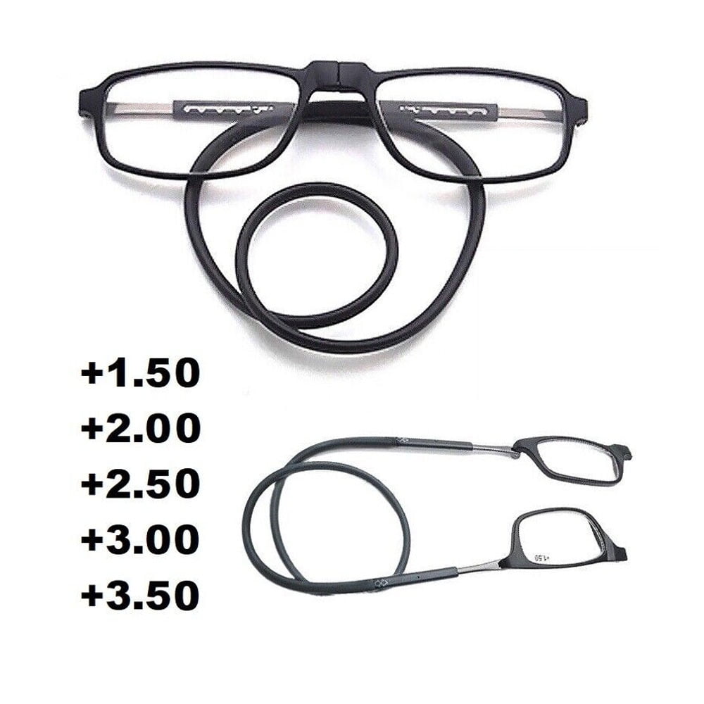 Xhy Reading Glasses Hanging Folding Magnetic Front Click Connect Neck Readers Lightweight Eyeglasses for Men and Women 3.50 Walmart