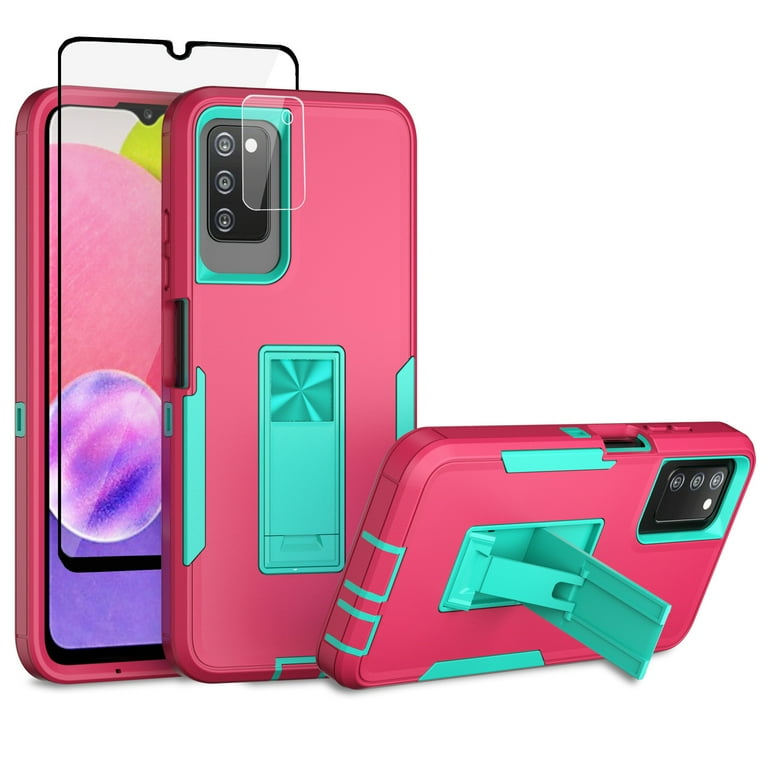 Xhy Samsung Galaxy A02S case with Stand, 2x Screen Protector 1x