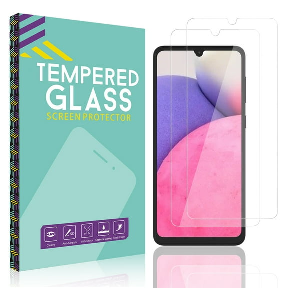 Xhy Samsung Galaxy A03 A13 A33 A53 5G Screen Protector Tempered Glass, HD Transparent Case Friendly Bubble Free 9H (2-Pack)