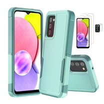Xhy for Samsung Galaxy A03S Case 2 in 1 Case with Screen and Lens Protector 3-Pack Rugged Drop Resistant TPU Durable Full Body Protection Grade Detachable Case Light Green