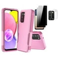 thumbnail image 1 of Xhy for Samsung Galaxy A03S Case 2 in 1 Case with privacy Screen Protector and Lens Protector 3-Pack Rugged Drop Resistant TPU Durable Full Body Protection Grade Detachable Case Pink, 1 of 10