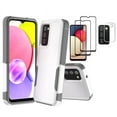 thumbnail image 1 of Xhy for Samsung Galaxy A03S Case 2 in 1 Case with Screen and Lens Protector 3-Pack Rugged Drop Resistant TPU Durable Full Body Protection Grade Detachable Case White Grey, 1 of 10