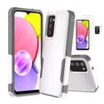thumbnail image 1 of Xhy for Samsung Galaxy A03S Case 2 in 1 Case with Screen and Lens Protector 3-Pack Rugged Drop Resistant TPU Durable Full Body Protection Grade Detachable Case White Grey, 1 of 10