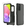 thumbnail image 1 of Xhy for Samsung Galaxy A03S Case 2 in 1 Case with Screen Protector 2-Pack Rugged Drop Resistant TPU Durable Full Body Protection Grade Detachable Case Black, 1 of 10
