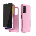 thumbnail image 1 of Xhy for Samsung Galaxy A03S Case 2 in 1 Case with privacy Screen Protector 2-Pack Rugged Drop Resistant TPU Durable Full Body Protection Grade Detachable Case Pink, 1 of 10