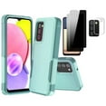 thumbnail image 1 of Xhy for Samsung Galaxy A03S Case 2 in 1 Case with privacy Screen Protector and Lens Protector 3-Pack Rugged Drop Resistant TPU Durable Full Body Protection Grade Detachable Case Light Green, 1 of 10