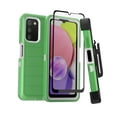 thumbnail image 1 of Xhy Samsung Galaxy A03S Case with Belt Clip Holster and Screen Protector Military Grade Full Body Multilayer Drop Shock Protection 3 in 1 Rugged Durable Detachable for Samsung A03S Phone - Green White, 1 of 9