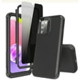 thumbnail image 1 of Xhy Samsung Galaxy A03S Case with Privacy Screen and Lens Protector Military Grade Full Body Protection 3 in 1 Shock Drop Resistant Rugged Rubber TPU Durable Detachable for Galaxy A03S Phone - Black, 1 of 10