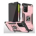 thumbnail image 1 of Xhy Samsung Galaxy A03S Case with Privacy Screen Protector Magnetic Ring Holder Kickstand Military Grade Full Body Double Layer Drop Protection Durable Detachable for Samsung A03S Phone - Rose Gold, 1 of 9